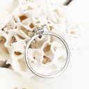 White Gold Raised Four Claw Diamond Stacking Ring