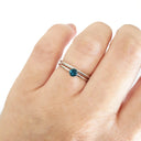 White Gold Raised Four Claw London Blue Topaz Stacking Ring