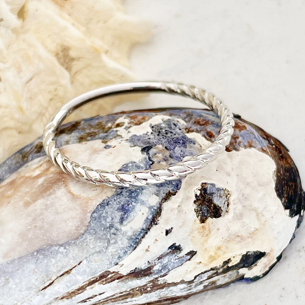 White gold hotsell rope ring