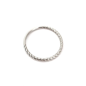 White Gold Rope Stacking Ring