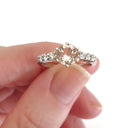 White Gold, Round Cut Morganite Ring with Six Diamond Accent