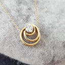 Handcrafted White Diamond Circular Swirl Pendant
