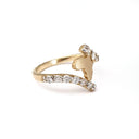 Yellow Gold Africa Map with Split Band Diamond Accent Ring