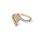 Yellow Gold Africa Map with Split Band Diamond Accent Ring