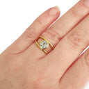 Yellow Gold Aquamarine Split Shank Ring