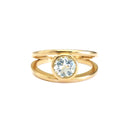 Yellow Gold Aquamarine Split Shank Ring