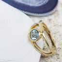 Yellow Gold Aquamarine Split Shank Ring