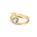 Yellow Gold Aquamarine Split Shank Ring