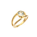 Yellow Gold Aquamarine Split Shank Ring