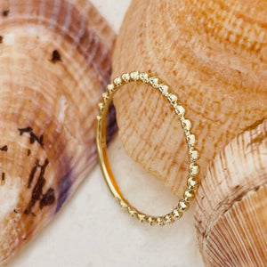 Yellow Gold Beaded Stacking Ring