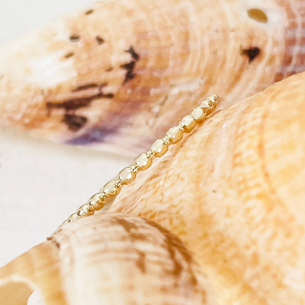 Yellow Gold Beaded Stacking Ring