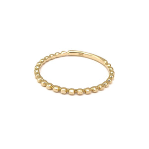 Yellow Gold Beaded Stacking Ring