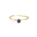 Yellow Gold Bezel Set Tanzanite Stacking Ring