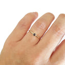 Yellow Gold Bezel Set Tanzanite Stacking Ring