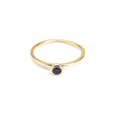 Yellow Gold Bezel Set Tanzanite Stacking Ring