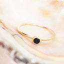 Yellow Gold Bezel Set Tanzanite Stacking Ring