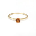 Yellow Gold Raised Four Claw Citrine Stacking Ring
