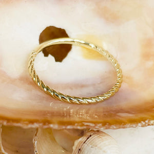 Yellow Gold Rope Stacking Ring