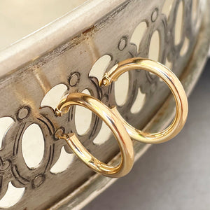 Yellow Gold Tube 20mm Hoops