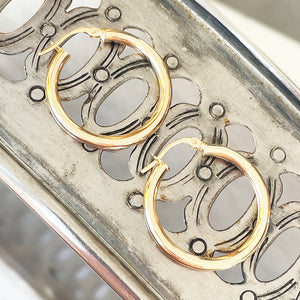 Yellow Gold Tube 24mm Hoops