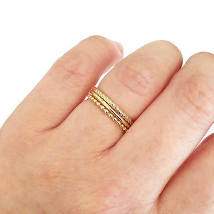 Slim Yellow Gold Band Stacking Ring