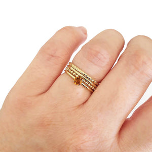 Slim Yellow Gold Band Stacking Ring