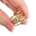 Open Yellow Gold Double Bezel 2mm Citrine Stacking Ring