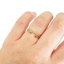 Open Yellow Gold Double Bezel 2mm Citrine Stacking Ring